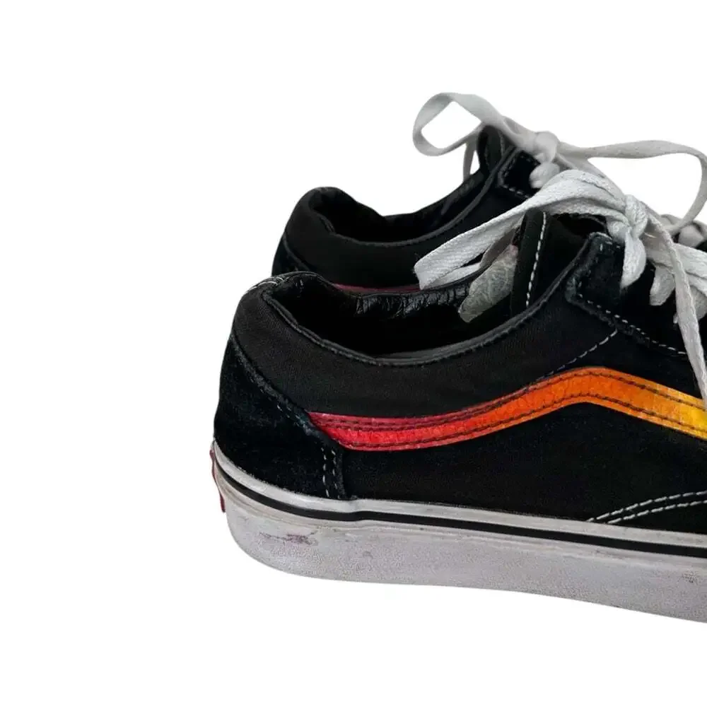 Vans Old Skool Black Sunset Stripe Sneakers Mens 5.5 Womens 7 Skate